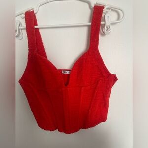Zara red crop top. L